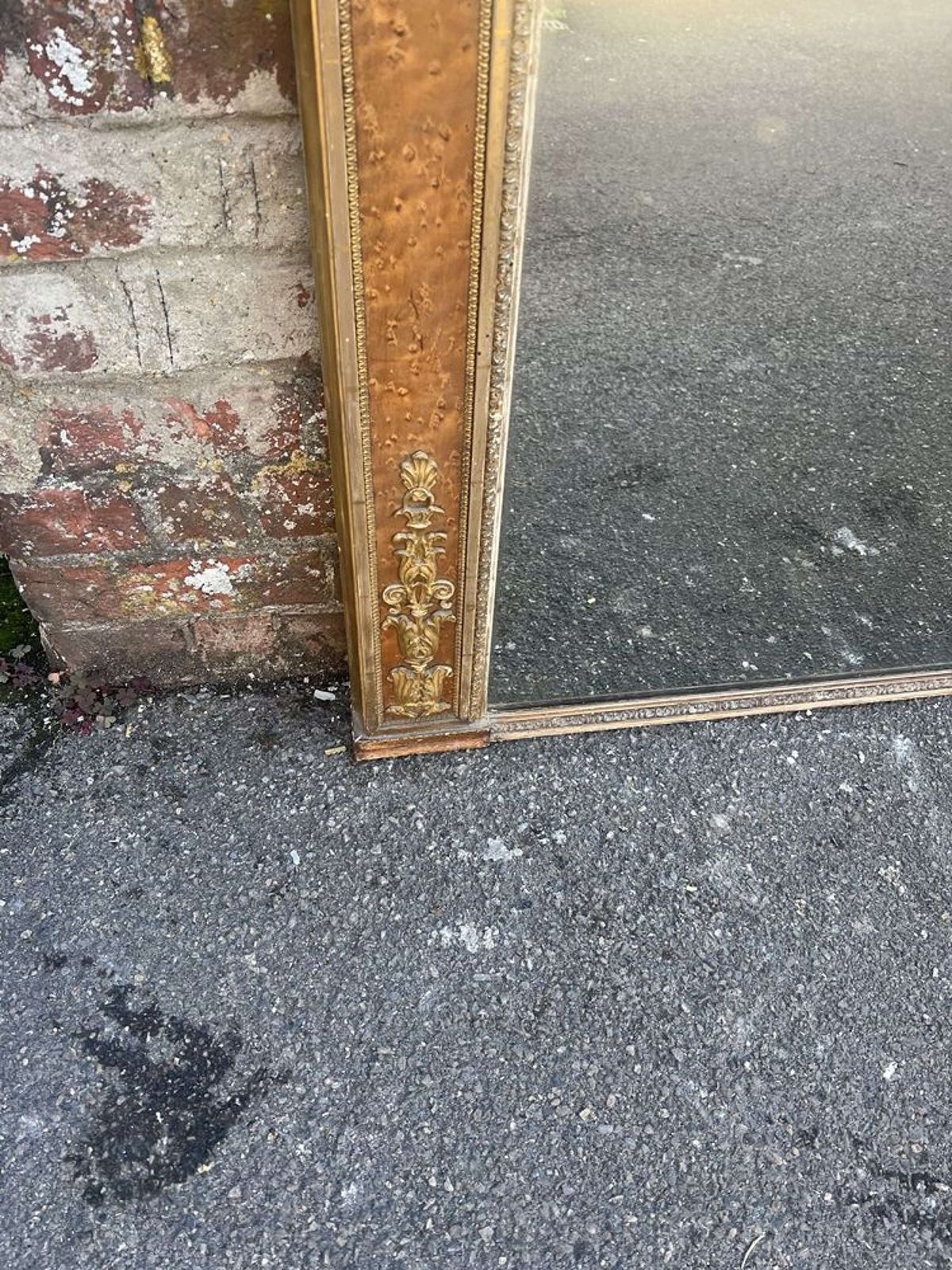 A Superb Large Antique 19th C French Gilt And Burr Wood Framed Mirror photo for sale