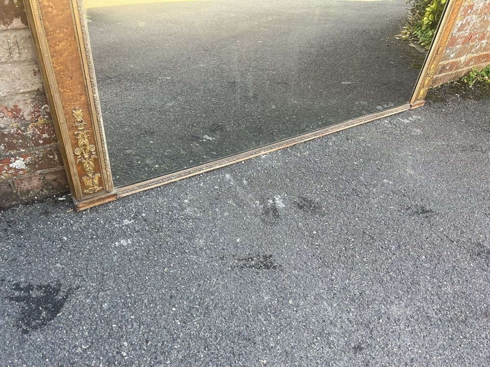 A Superb Large Antique 19th C French Gilt And Burr Wood Framed Mirror photo Home Decor