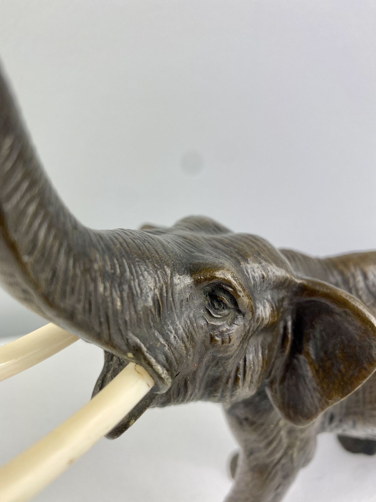 Sculpture Of A Bronze Elephant With Trunk Extended, Made In Austria Circa 1900. photo for sale
