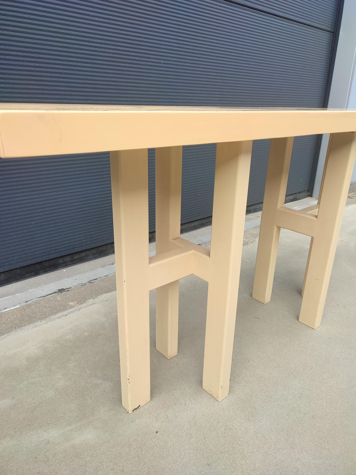 White Cream Resin Console Table From Jean Claude Dresse, Belgium 1970s photo 12402.0