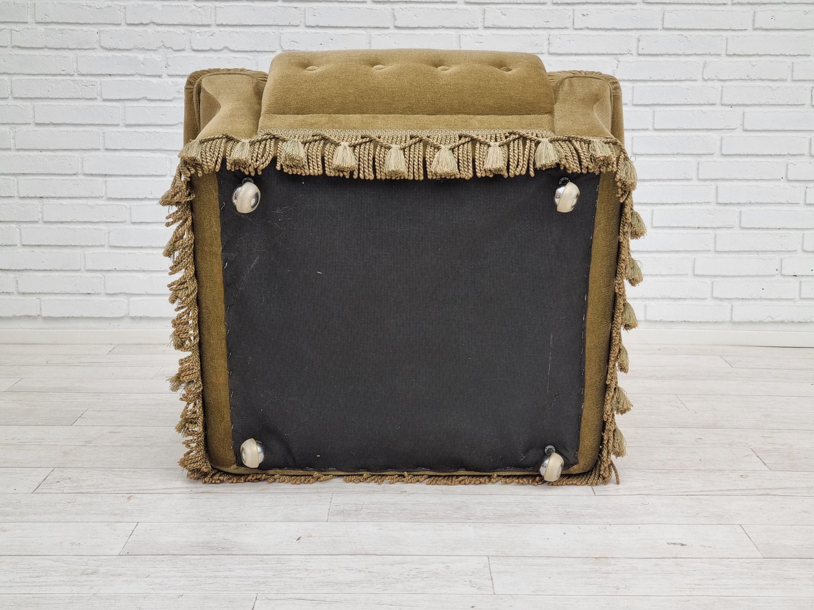 980.0 1970s, Danish Vintage Club Chair,  Original Velour Upholstery photo