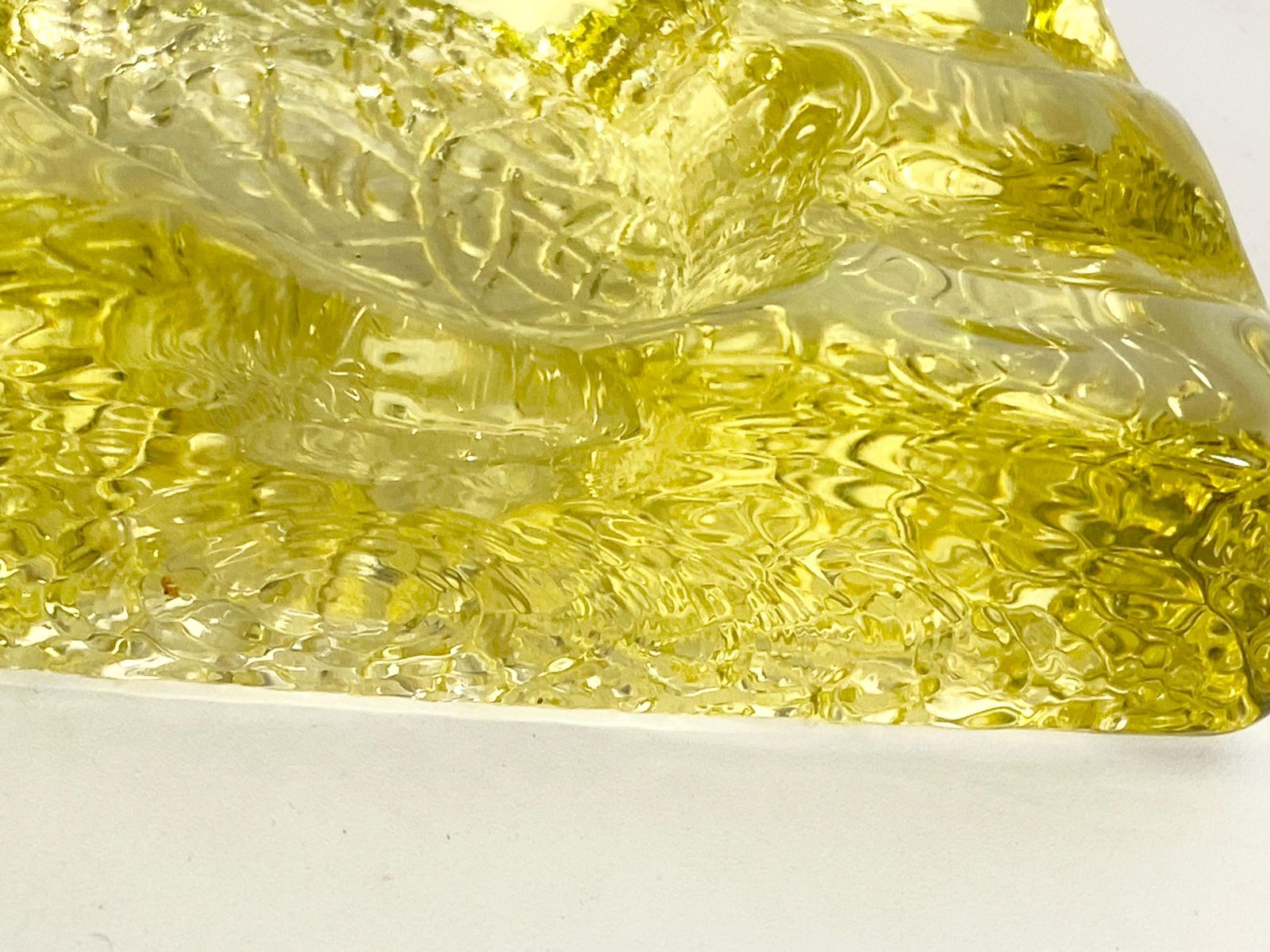Yellow Bubled Glass Ashtray, Made In France In The 1970's photo 269.0