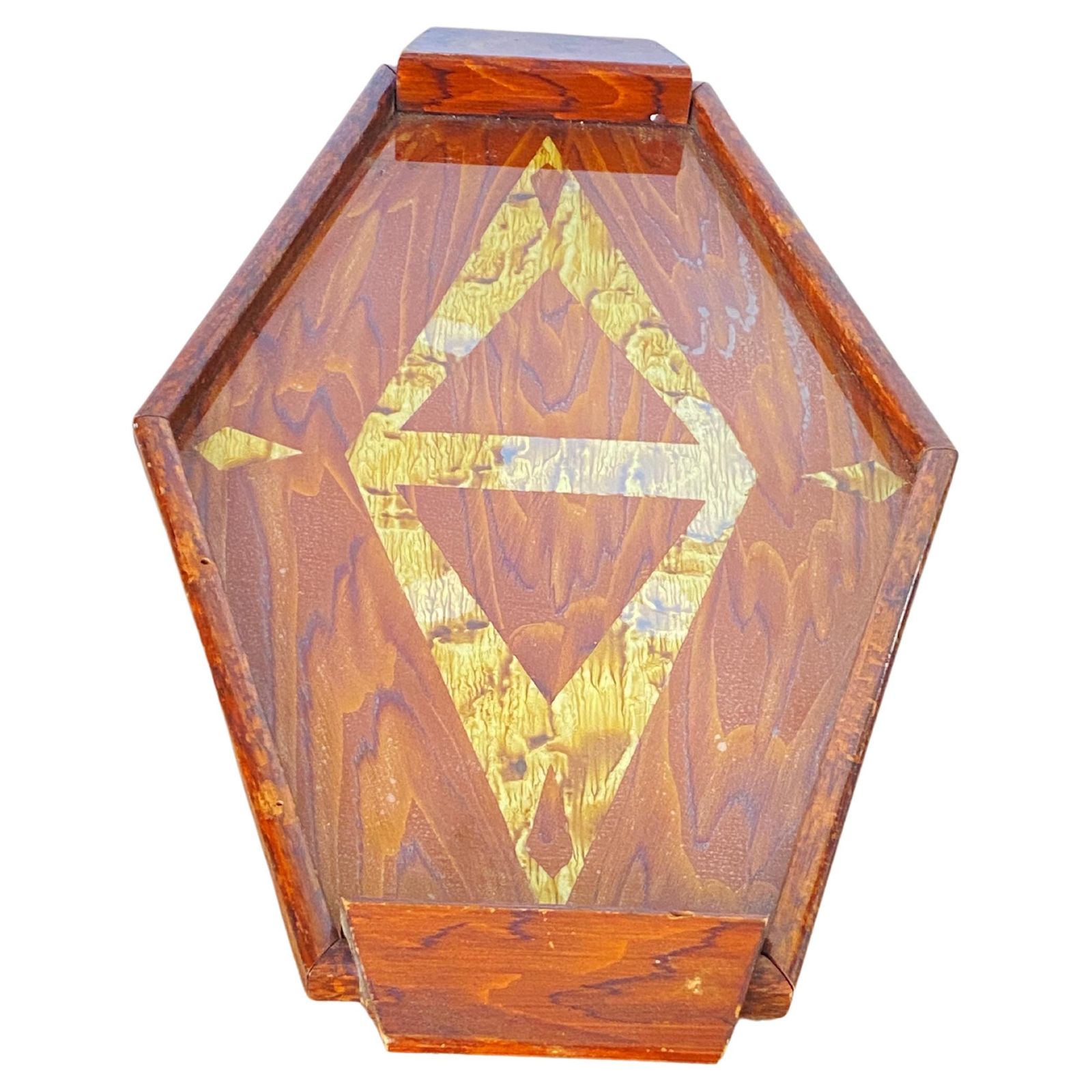 Art Deco Platter, In Inlaid Wood, Brown Color, France Circa 1940 photo furniture