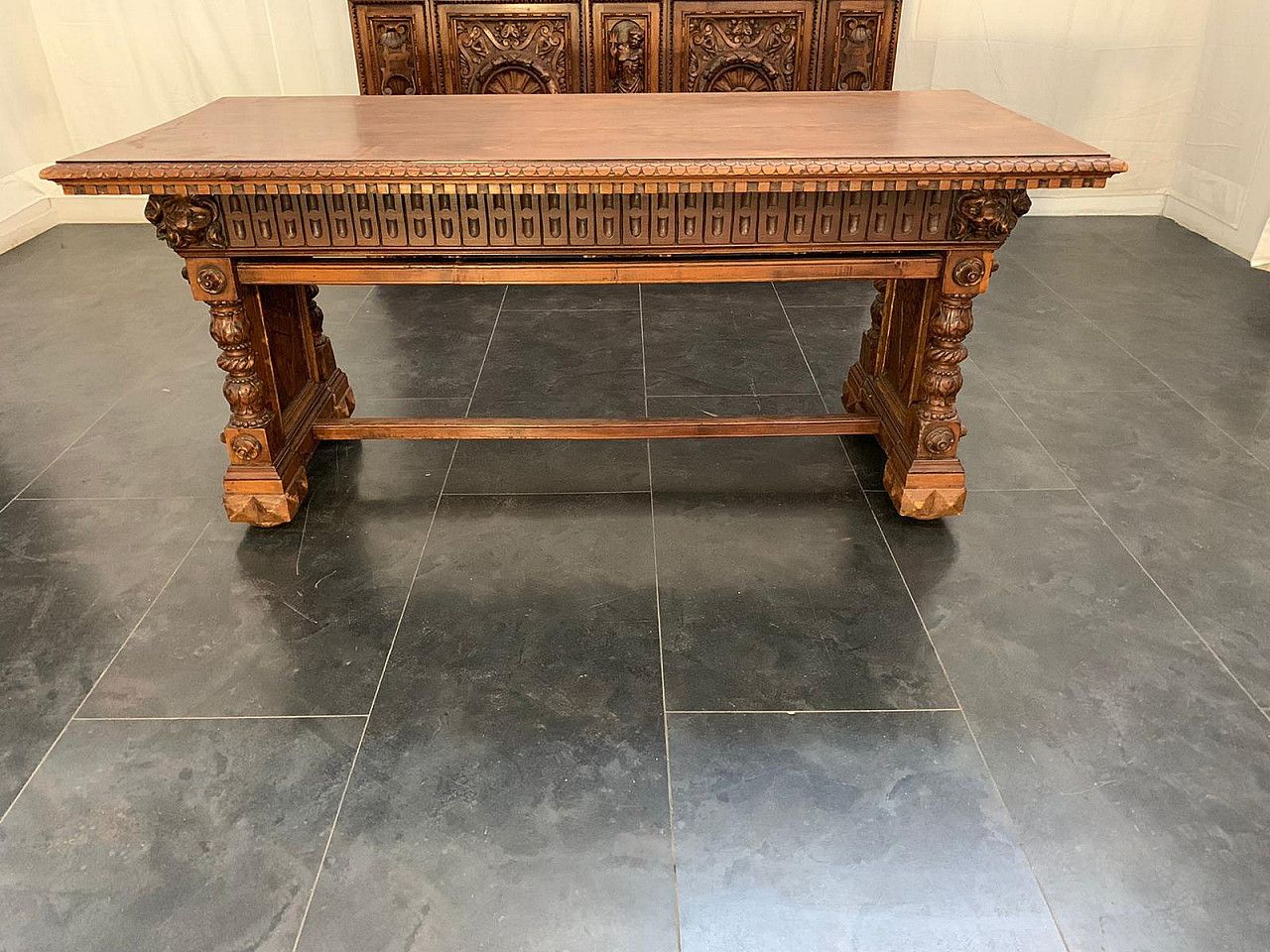 Walnut Table In Neo Renaissance Style, Late 19th Century photo furniture
