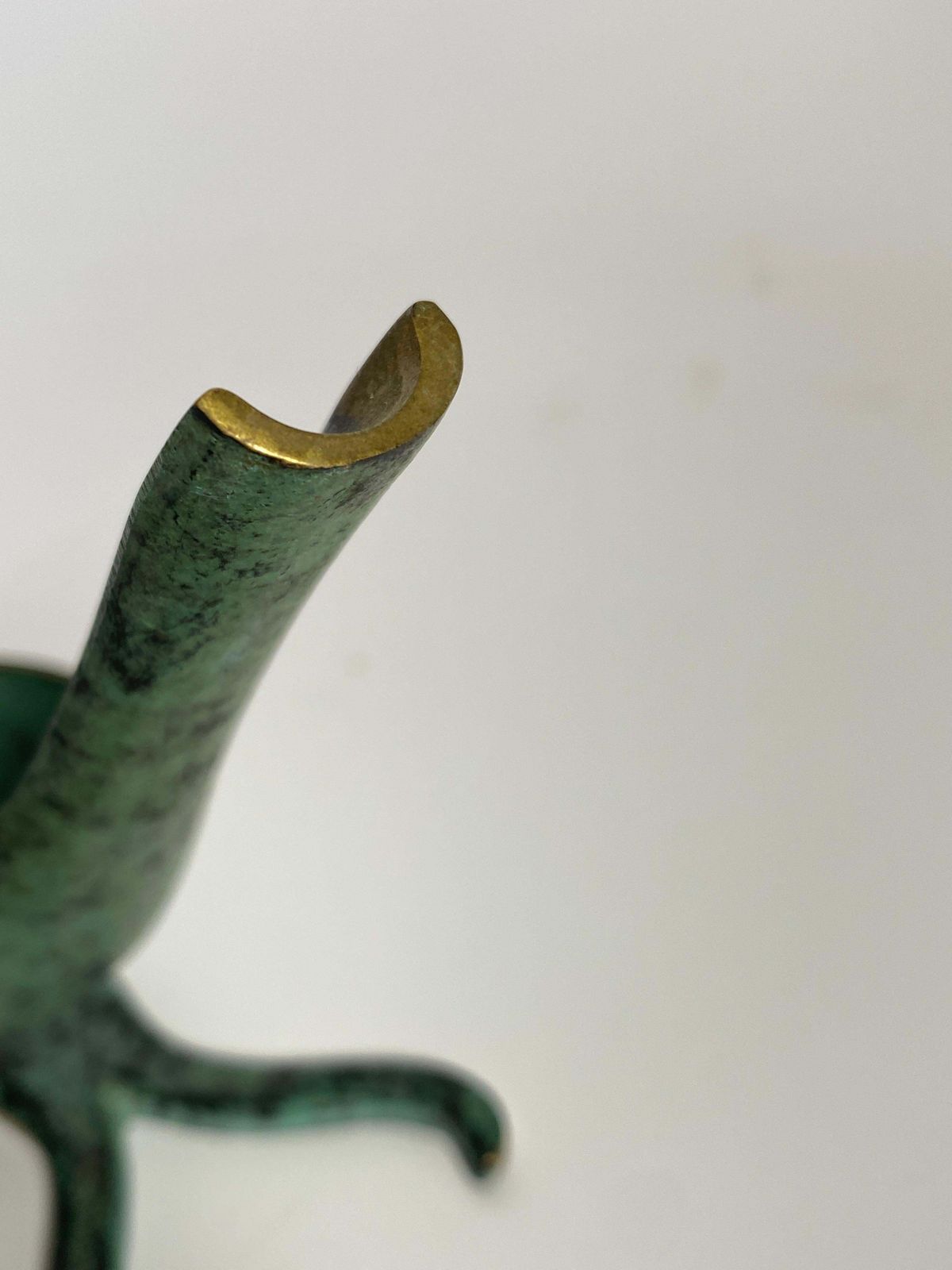 Pipe Holder In Patinated Bronze, Green, Gold Color By Walter Bosse, USA, 1960 photo for sale