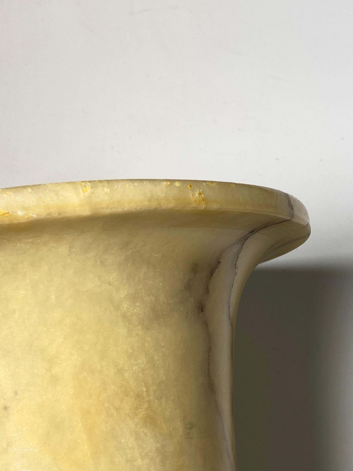 Art Deco Alabaster Urn Uplighter Lamp  White And Yelow Color  France  Circa 1940 photo 700.0
