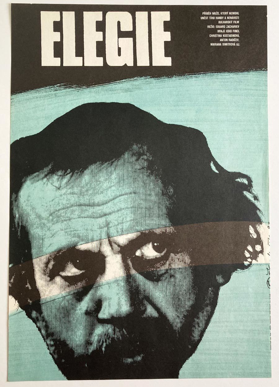 Original Film Poster, Elegy, Jiří školník, 1983, Genuine Czech Vintage Print