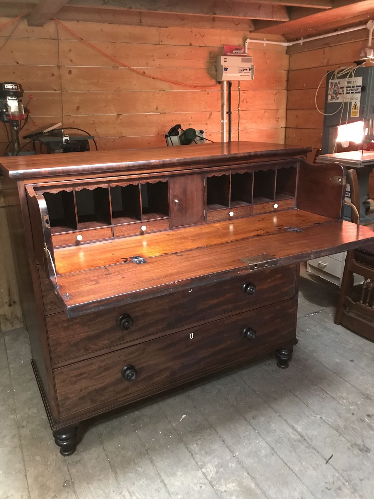 Furniture Large Victorian Mahogany Secretaire. photo