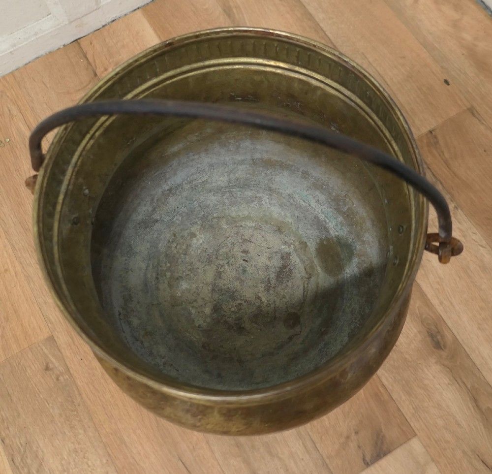 19th Century Pot Belly, Brass Coal Bucket On Feet photo for sale