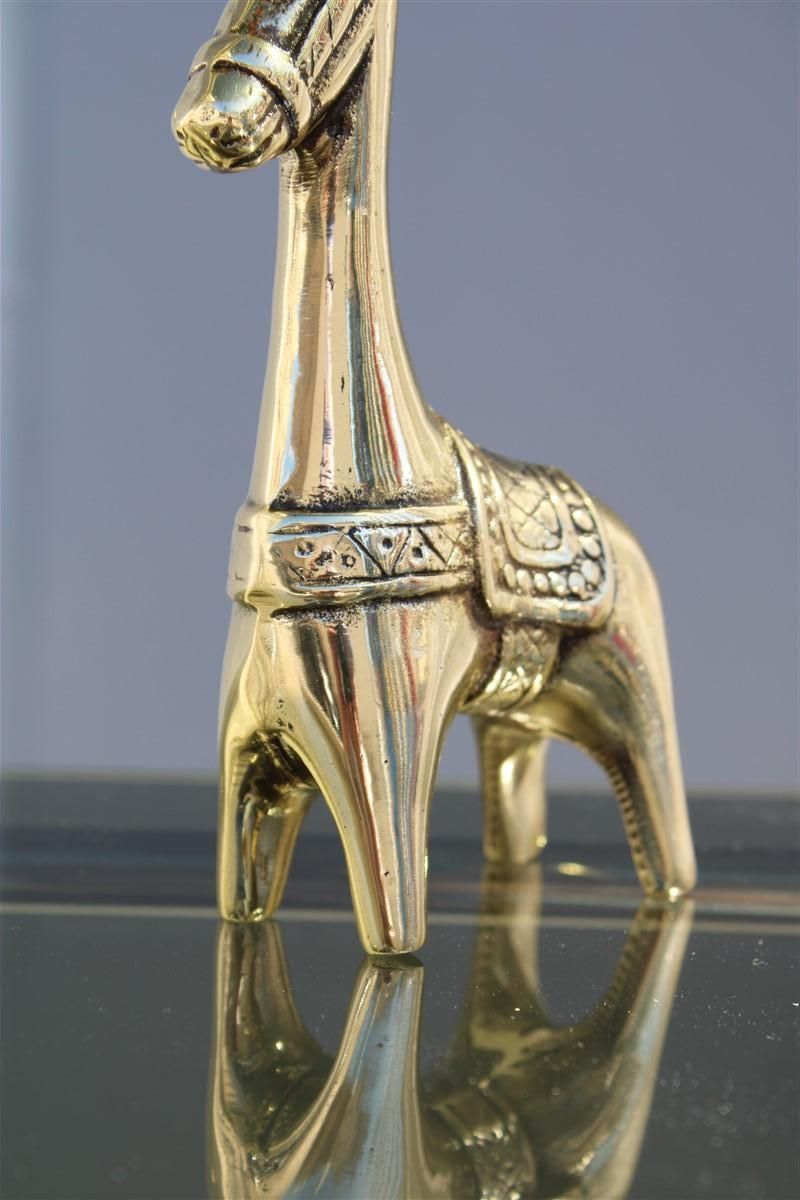 Donkey Sculpture In Solid Gold Brass Mid Century Italian Design, 1950s photo vintage