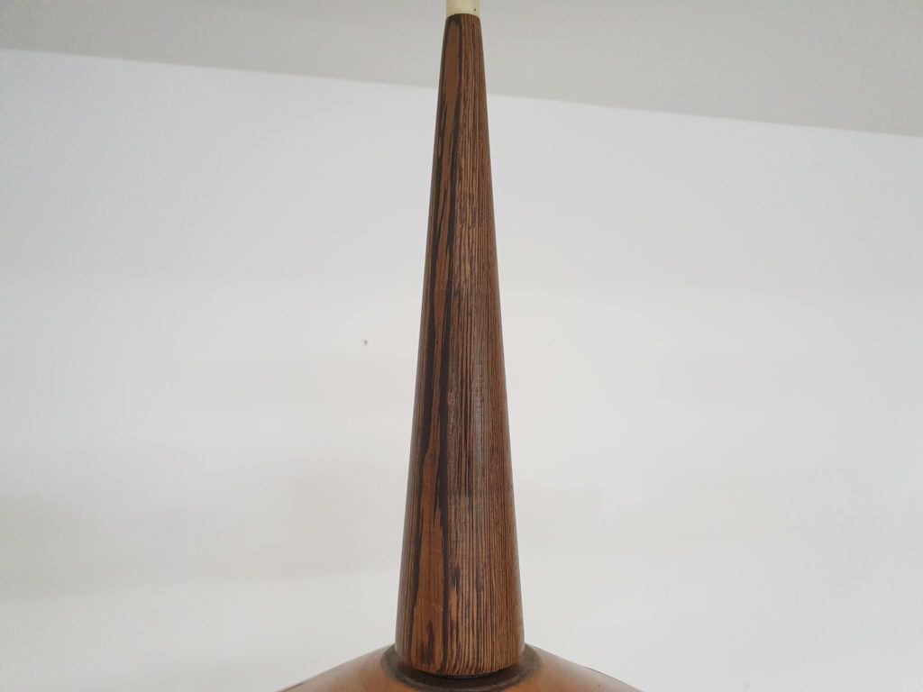 Scandinavisch Modern Koperen Hanglamp Met Houten Details, Ca. Jaren 1960 photo 358.17600000000004