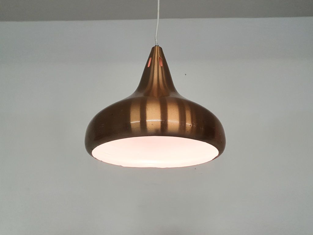 Vintage Copper Pendant Light  Denmark 1960's photo furniture
