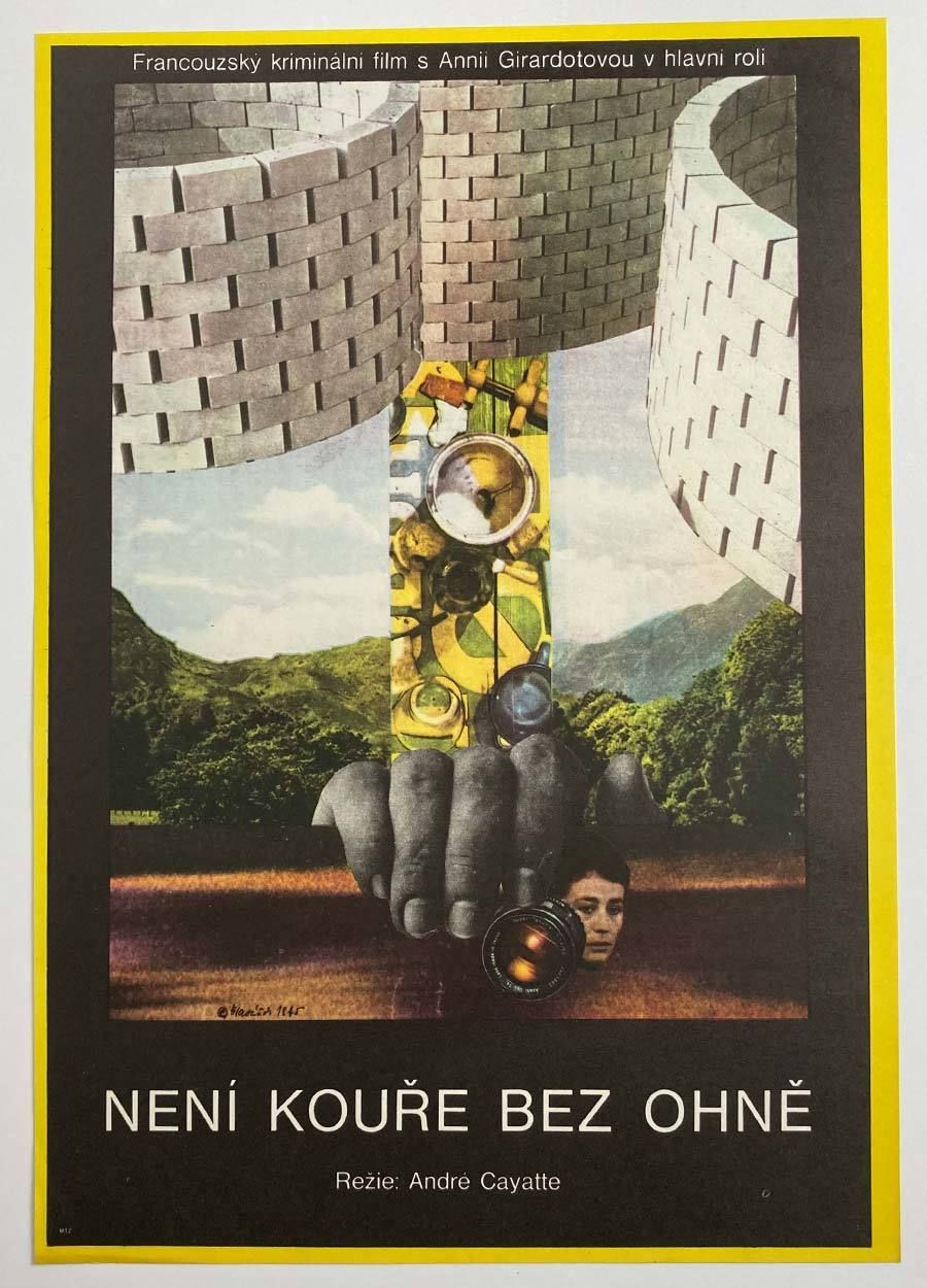 Original Film Poster, Where There’s Smoke, Miroslav Hlaváček, 1975, Genuine Czech Vintage Print