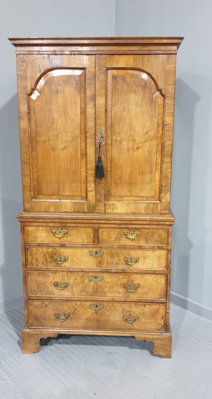 Superb George I Walnut Secretaire Chest Of Small Proportions photo Furniture
