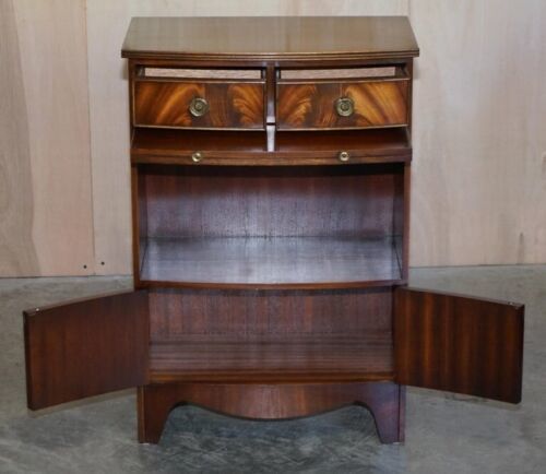 Furniture Pair Of Shaws London Bow Fronted Side Bookcase Tables + Butlers Serving Trays photo