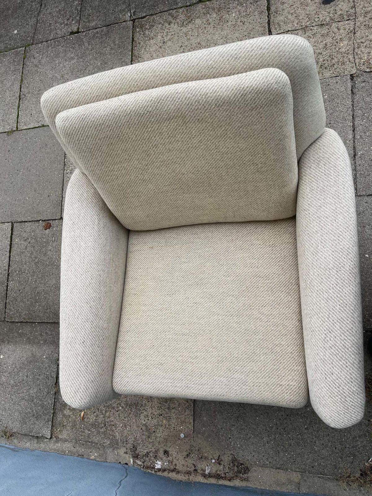 Vintage Fritz Hansen Armchair In Off White Wool By Folke Ohlsson photo buy