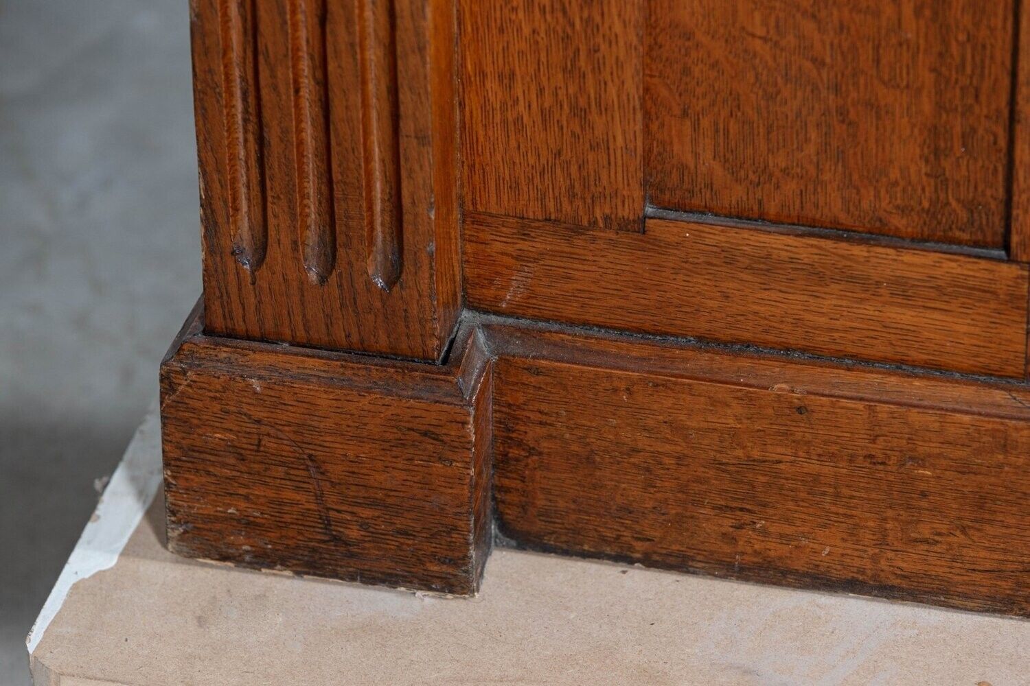 19thc French Oak Bank Counter Desk photo vintage