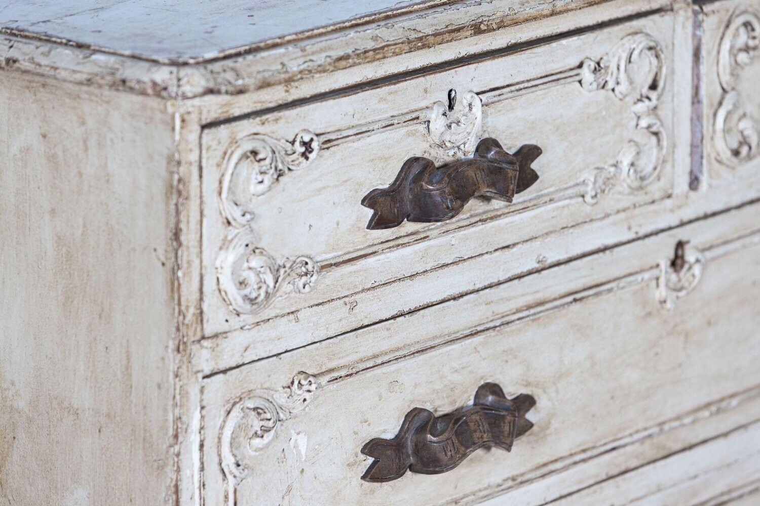 19thc French Painted Graduated Chest Of Drawers photo Furniture