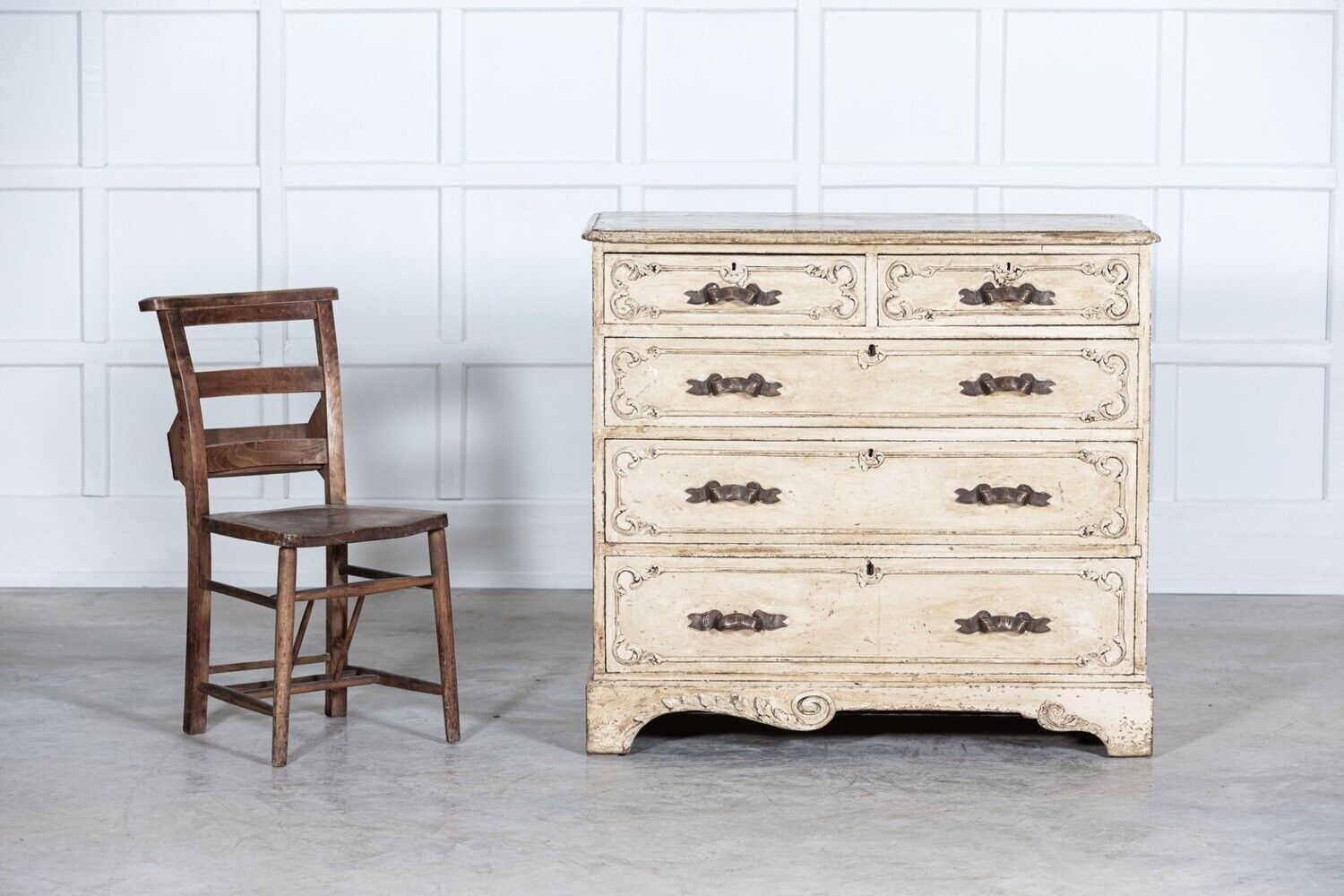 19thc French Painted Graduated Chest Of Drawers photo 3163.0