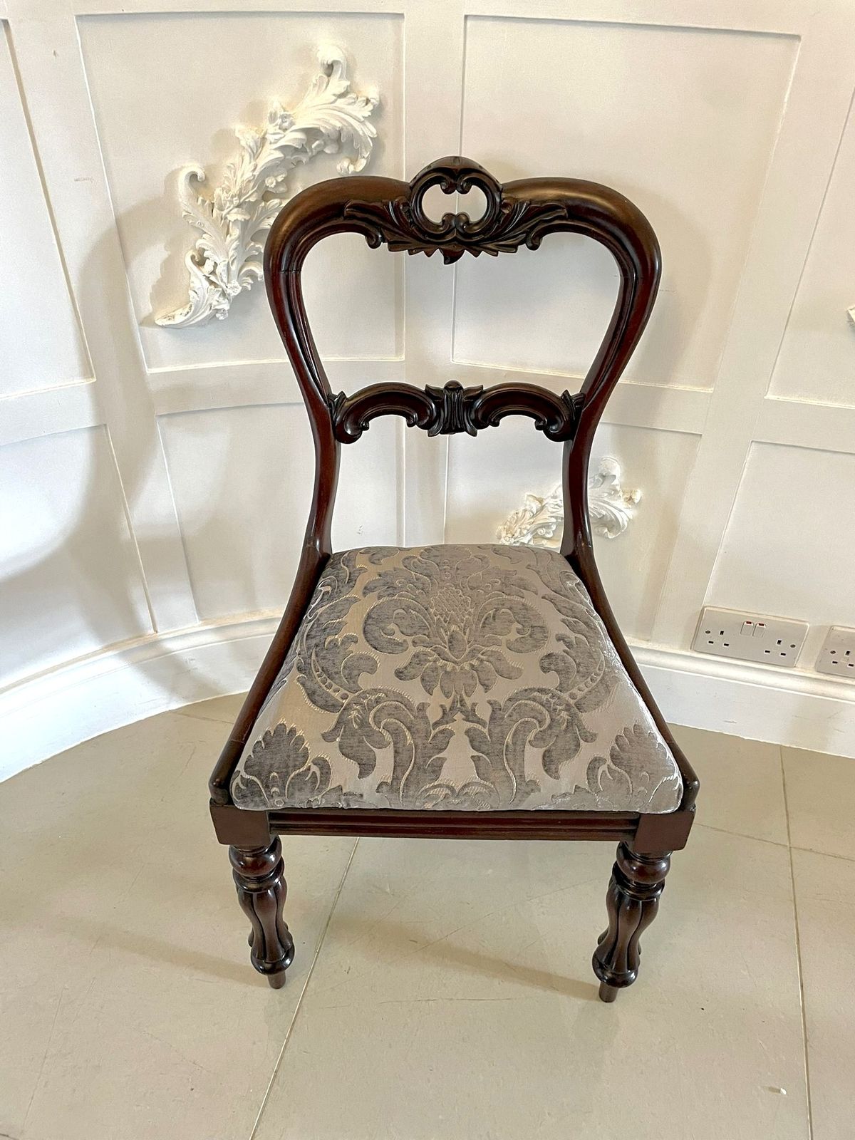 Fine Quality Set Of 4 Antique Carved Rosewood Dining Chairs photo vintage
