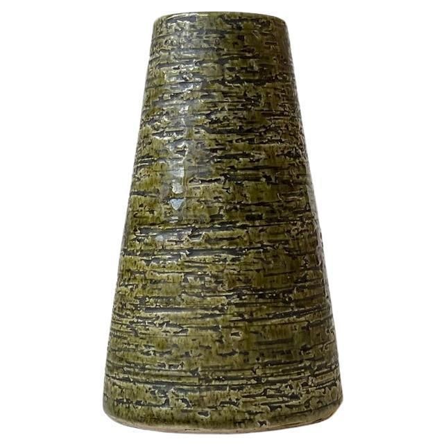 Gunnar Nylund Green Chamotte Vase In Stoneware, Sweden, 1960s photo 332.0