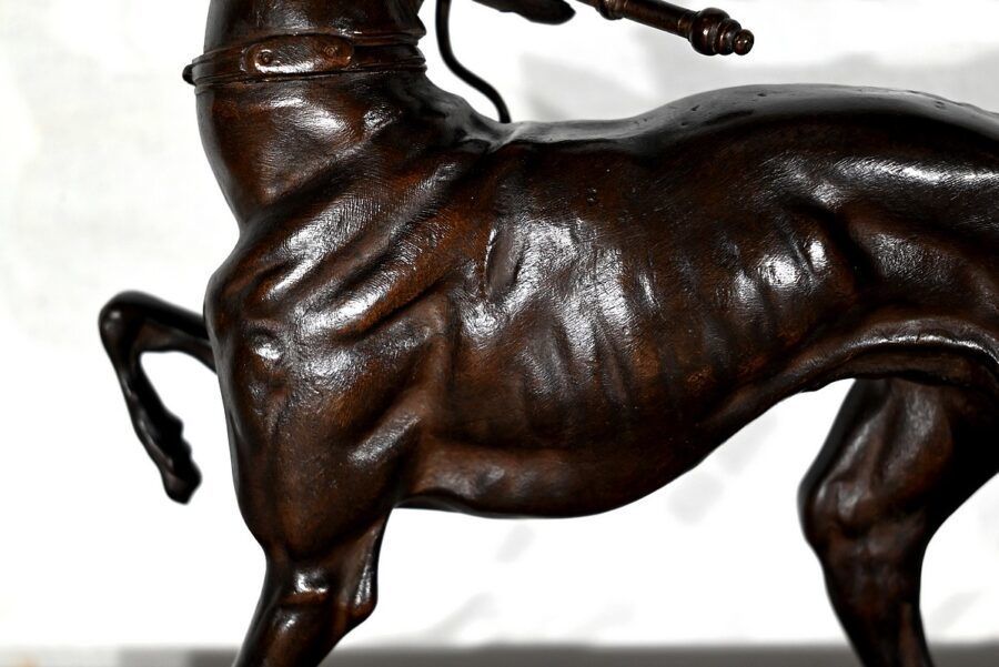 photo buy Subject In Cast Iron With Brown Patina The Greyhound  Late 19th Century