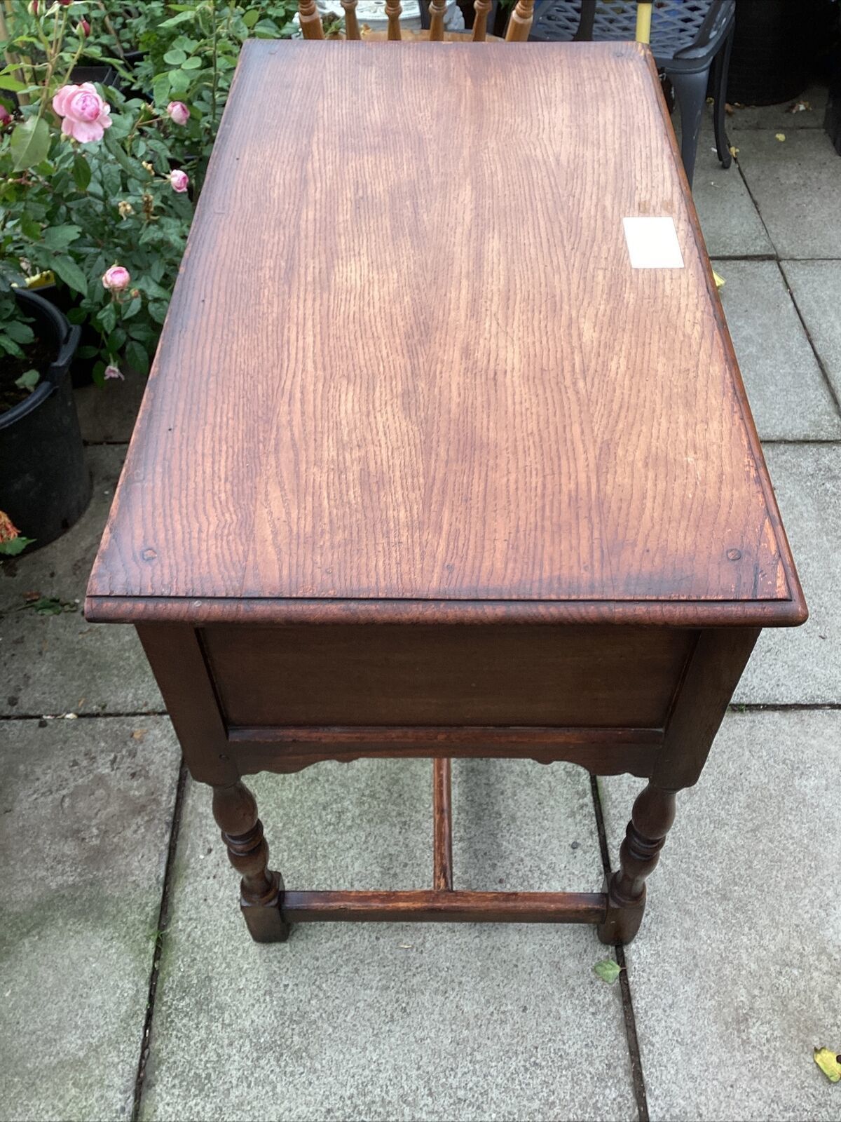 1954 Carved Oak Table / Large Canteen With Silver Plaque. Gifted To Mrs Craggs photo 325.0
