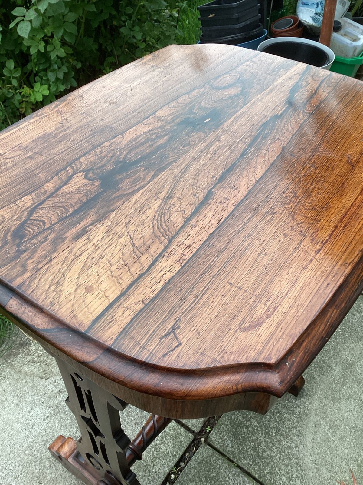 Beautiful Victorian Rosewood Sewing Work Table Ornate Legs Turned Stretcher photo Furniture