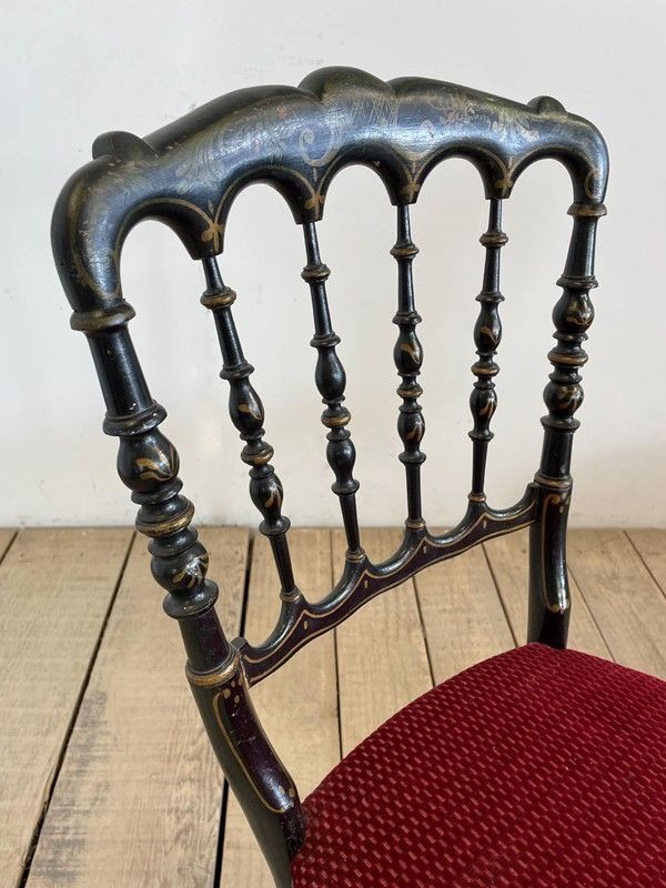19th Century Antique Napoleon Ebonised Chairs photo for sale