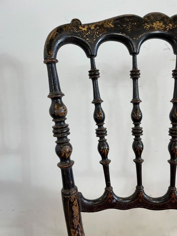 19th Century Antique Napoleon Ebonised Chairs photo 195.0