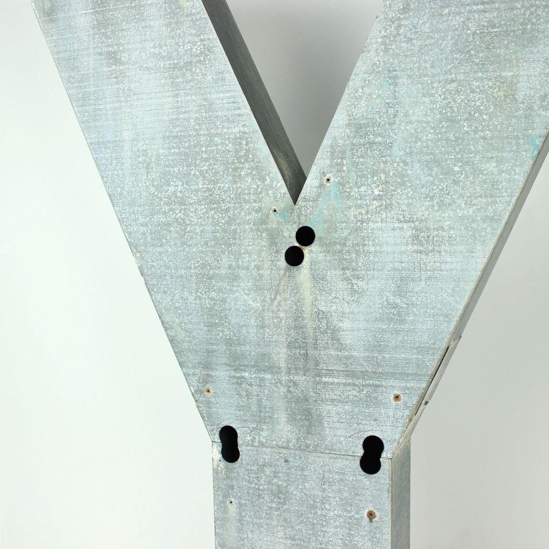 Huge Vintage Industial Zinc Letter Y, Czechoslovakia 1950s photo Garden Decor