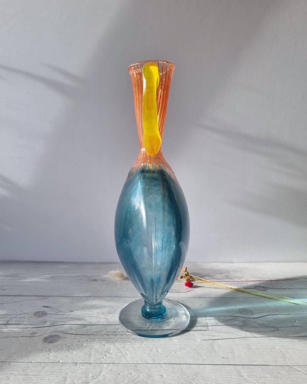 Kjell Engman 'Bon Bon' Series, Kosta Boda, Candied Sapphire And Coquelicot Vase, Sweden, Signed photo furniture