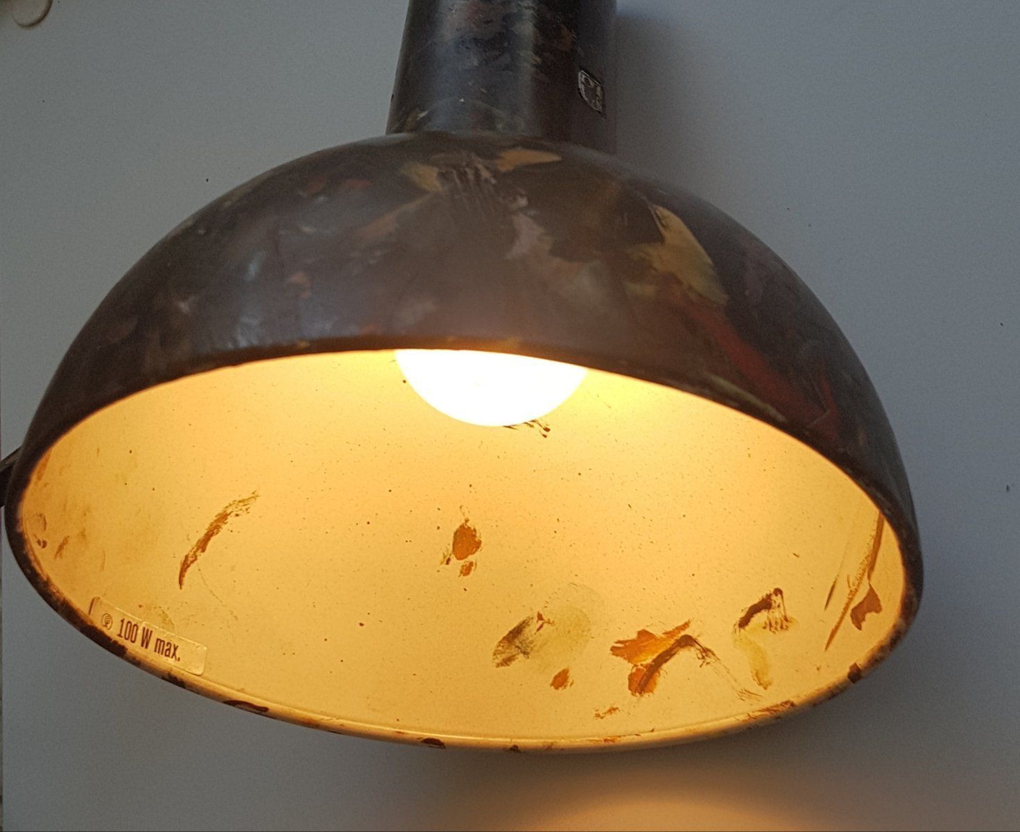 Black Joint Hand Painted Lamp By Louis Poulsen For Berlin Artist Studio photo vintage