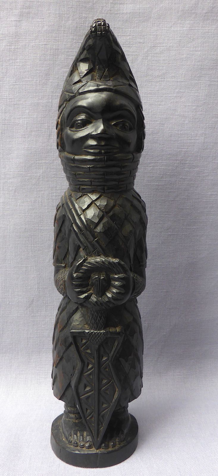 Carved Ebony Tribal Figure Of The Benin Oba Of Nigeria photo furniture