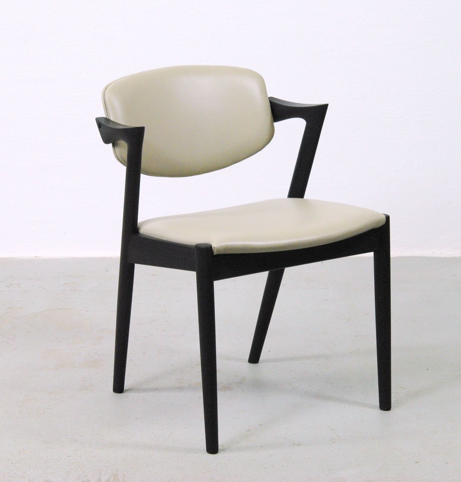 Set Of 8 Fully Restored And Ebonized Kai Kristiansen Dining Chairs Inc. Custom Reupholstery 1960's photo 11500.0