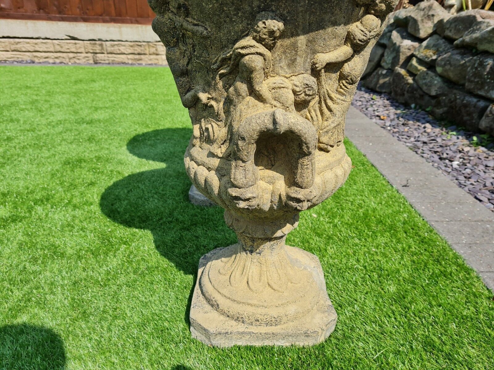 Vintage Decorative Greek Urns Planters English Stone 0236. photo for sale