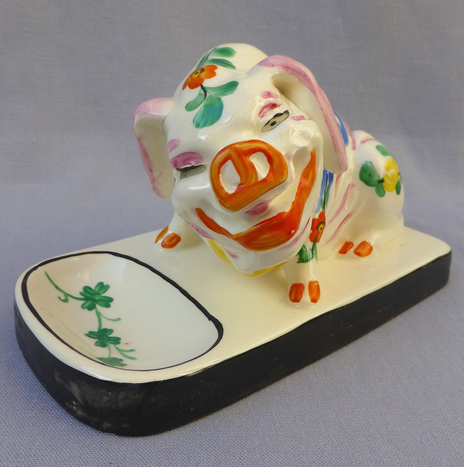 Rare 1930s Art Deco Ditmar Urbach Laughing Pig Figure photo vintage