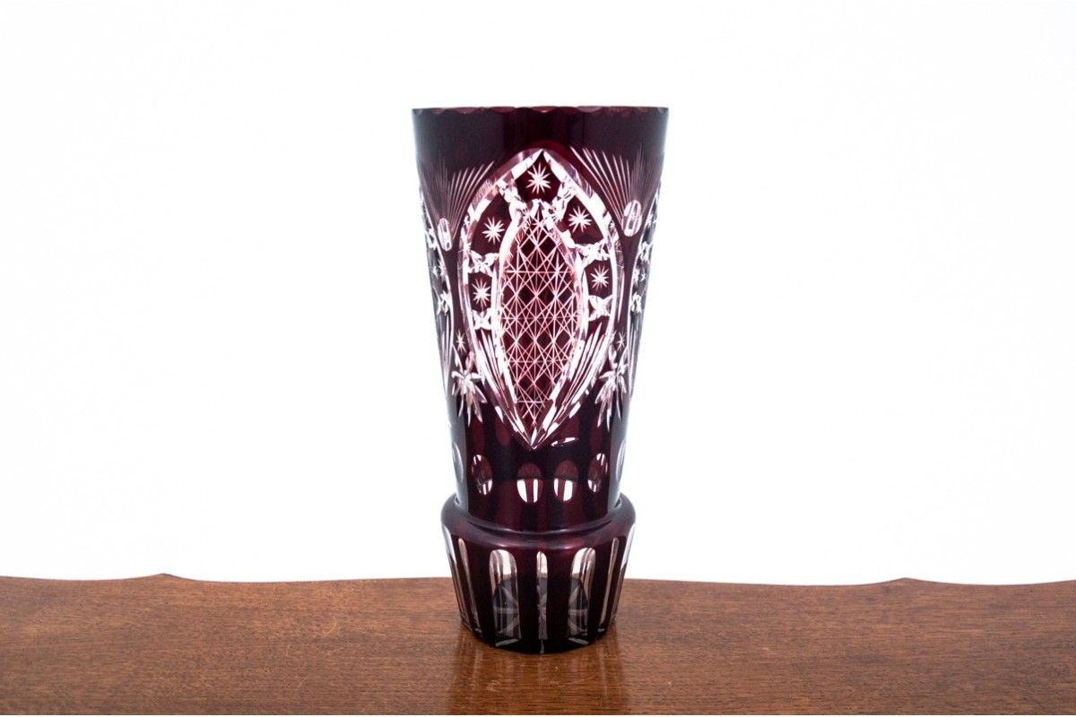 Purple Crystal Vase, Poland, 1960s photo furniture