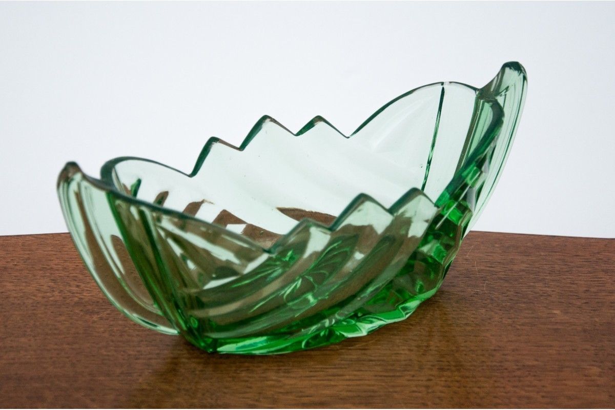 Green Art Deco Jardiniere, Huta Hortensja, 1930s photo Home Decor