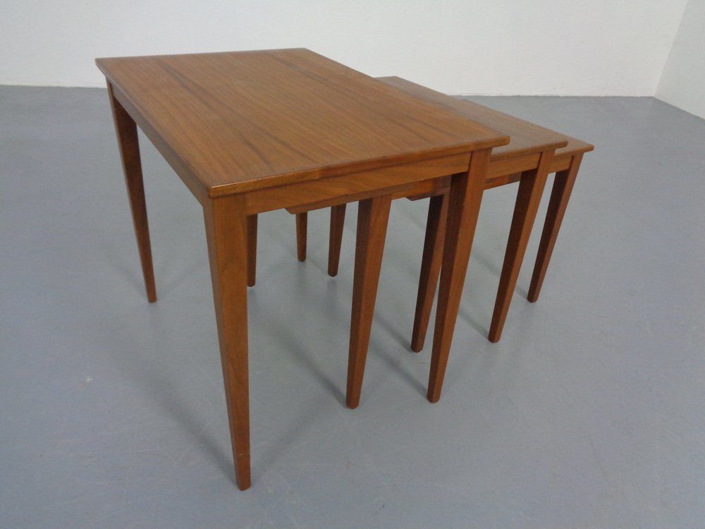 Danish Teak Nesting Tables By Kvalitet Form Funktion, 1960s, Set Of 3 photo 349.0
