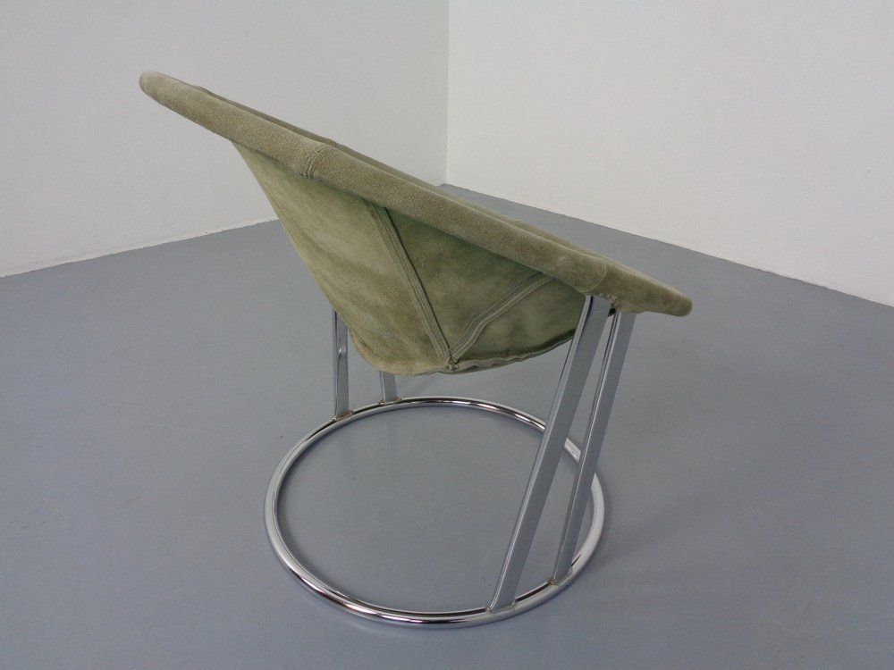photo for sale Vintage Suede Lounge Chair By Lusch Germany, 1960s
