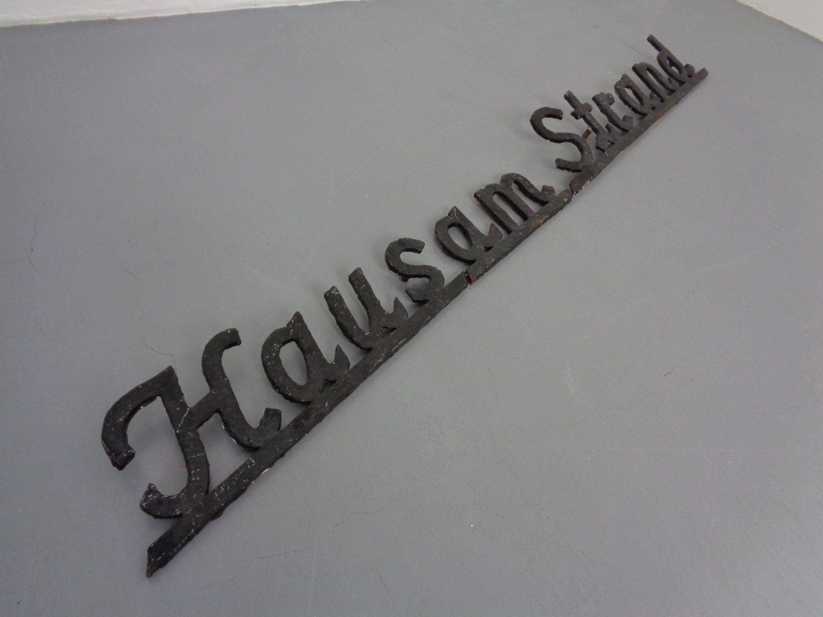 Cast Iron House Am Beach Lettering, Germany, 1960s, Set Of 3 photo Home Decor