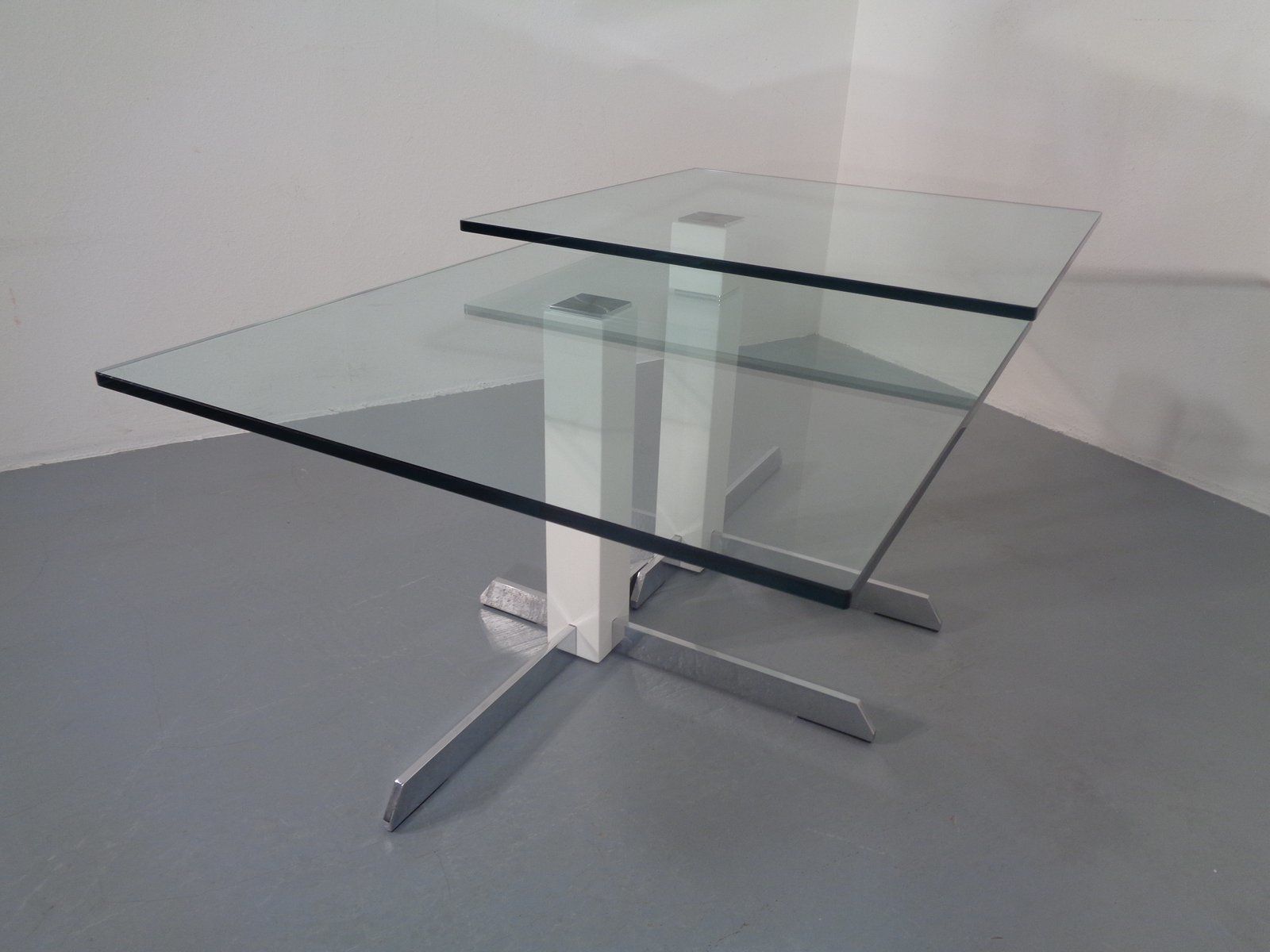 Glass And Metal Side Tables From Wk Wohnen, 1990s, Set Of 2 photo buy