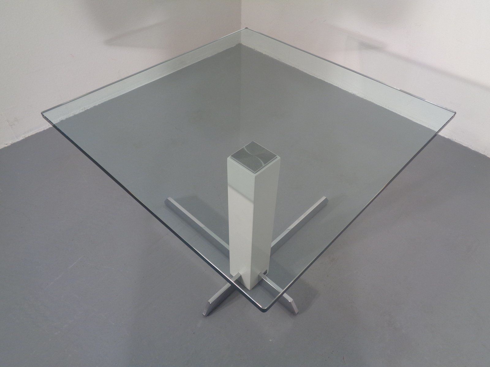 Glass And Metal Side Tables From Wk Wohnen, 1990s, Set Of 2 photo vintage