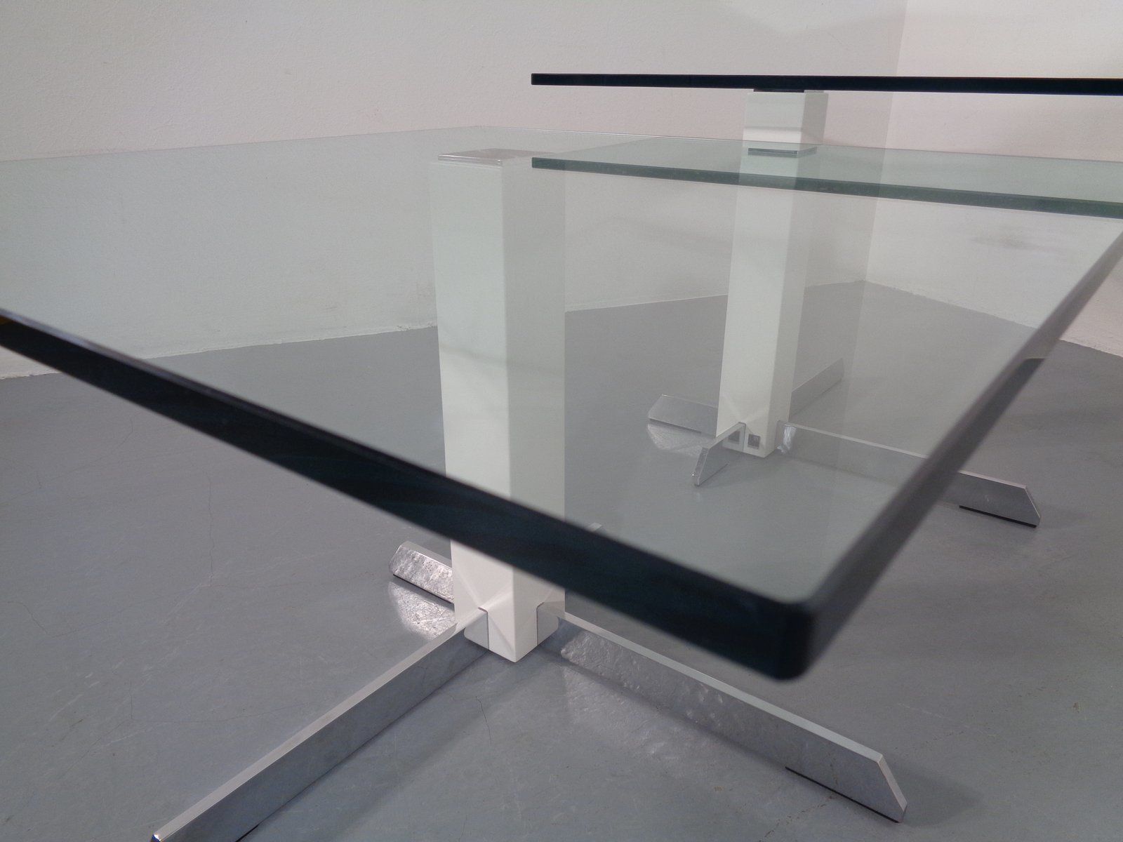 1048.0 Glass And Metal Side Tables From Wk Wohnen, 1990s, Set Of 2 photo