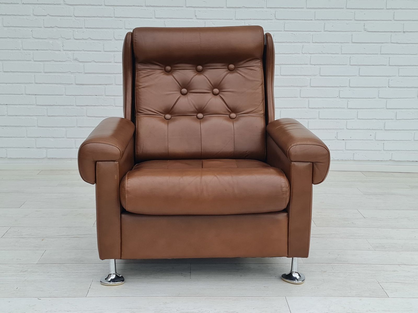 1970s, Midcentury Danish Leather Loungechair