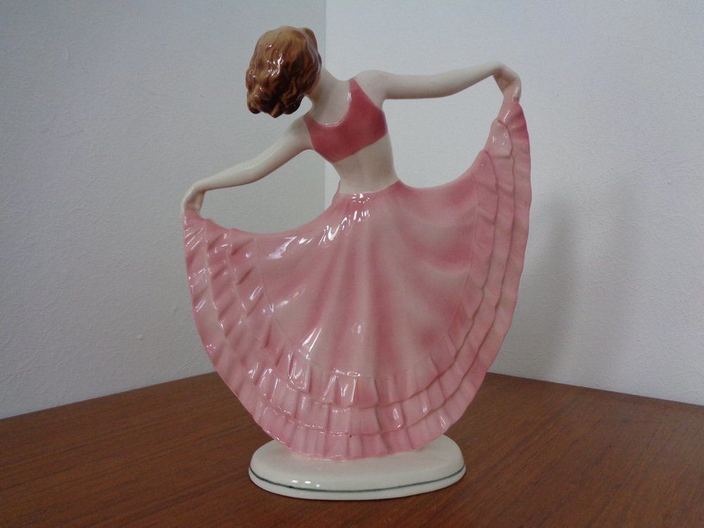 306.0 Art Deco Ceramic Dancer From Hertwig & Co Katzhütte, 1920s photo
