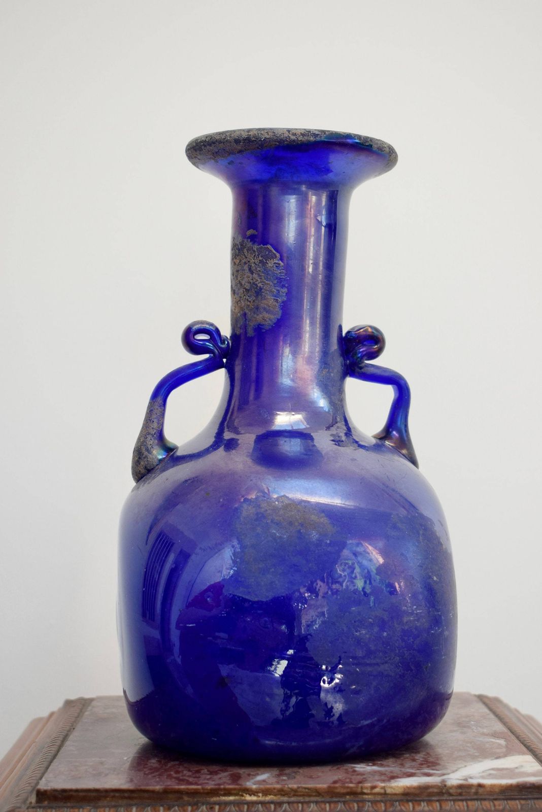 Vintage Cobalt Blue A Scavo Vase Seguso Murano photo furniture
