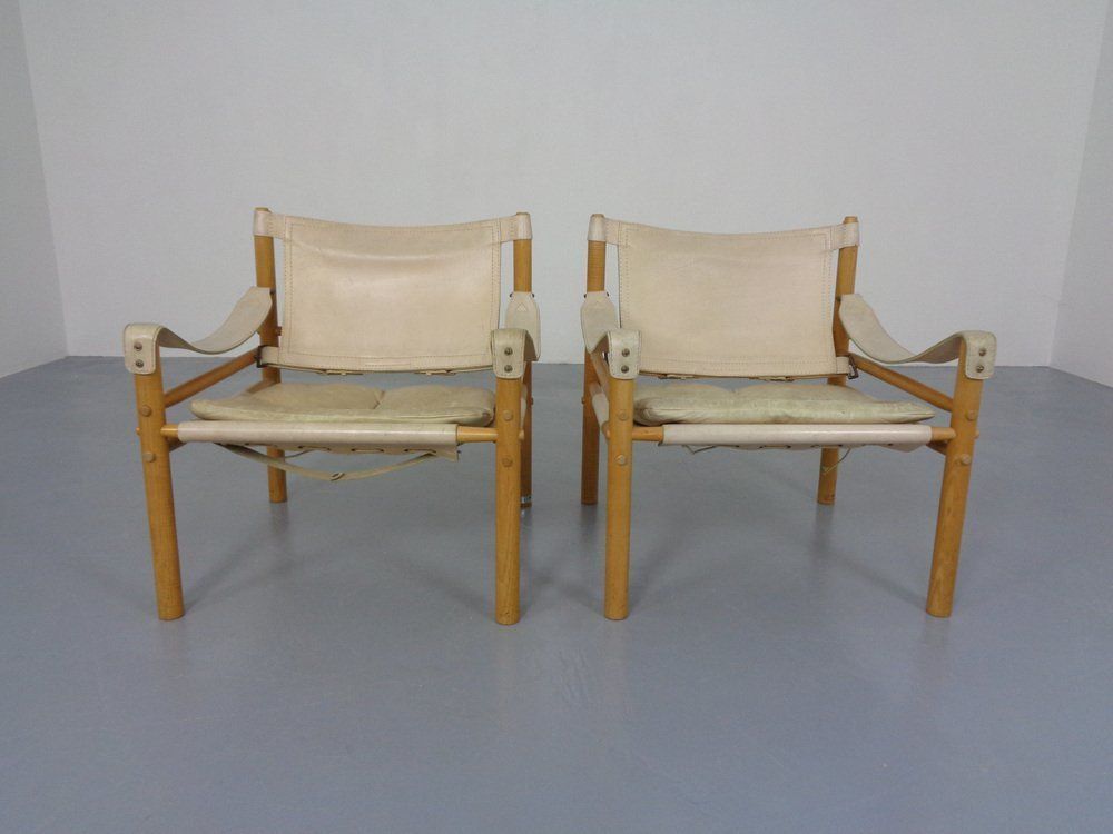 Oak & Leather Sirocco Safari Chairs By Arne Norell, 1960s, Set Of 2 photo furniture