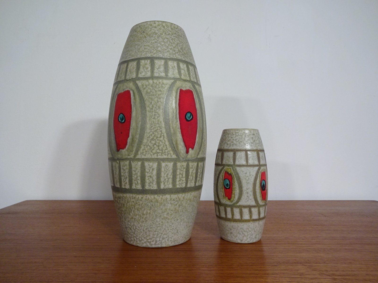 West German Ceramic Vases From Scheurich, 1960s, Set Of 2 photo vintage